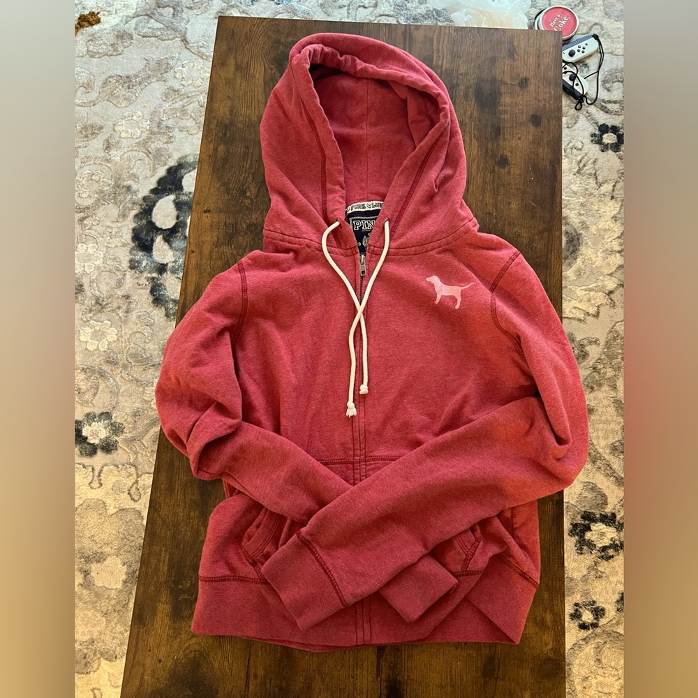 Women’s Pink Zipper Hoodie Jacket L